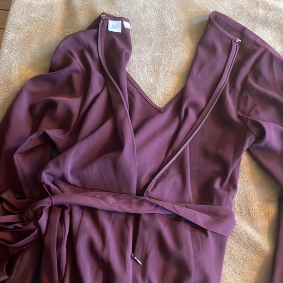 Gap purple long sleeve jumpsuit romper with belt - Picture 3 of 5